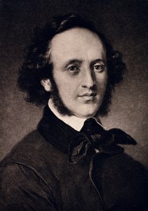 Portrett av Felix Mendelssohn (1809-47) gravert av F. Bruckmann